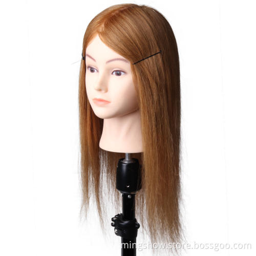 100% human hair training head mannequin head real hair